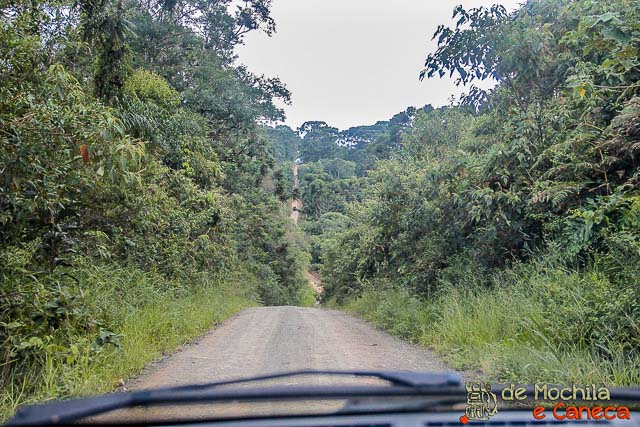 Estrada que dá acesso a uma das cachoeiras.