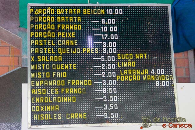 Tabela de preços da Lanchonete. Tabela de preços da Lanchonete.