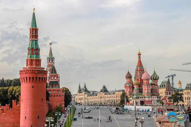 Vista Parcial da Praça Vermelha e da Catedral de São Basílio. 
