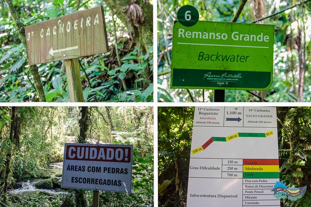 Rota das Cachoeiras. Placas informativas.