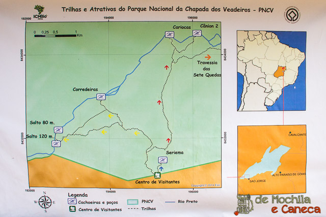 Parque Nacional da Chapada dos Veadeiros-Mapa