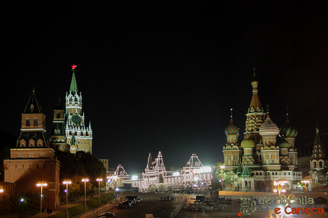 Praça Vermelha de Moscou - panoramica noturna