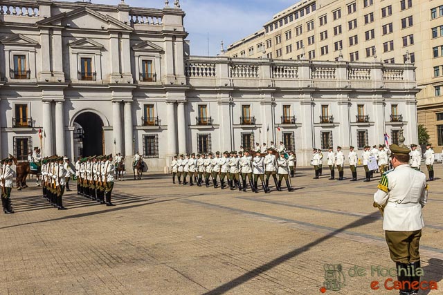 Palácio de la Moneda - Troca da Guarda Presidencial. Palacio de la Moneda. Troca de Guarda