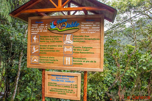 Entrada da segunda Propriedade - Pailon del Diablo - Grieta al Cielo. Entrada da segunda Propriedade - Pailon del Diablo - Grieta al Cielo.