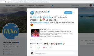 Dmec no Twitter do Mtur. Dmec no Twitter do Mtur.