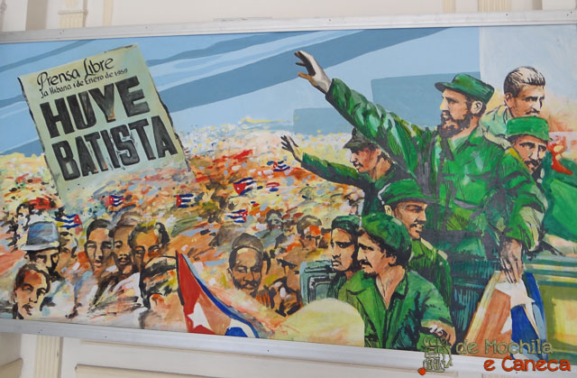 Propaganda revolucionária - "Foge Batista". Museu da Revolução - Museo de la Revolución.