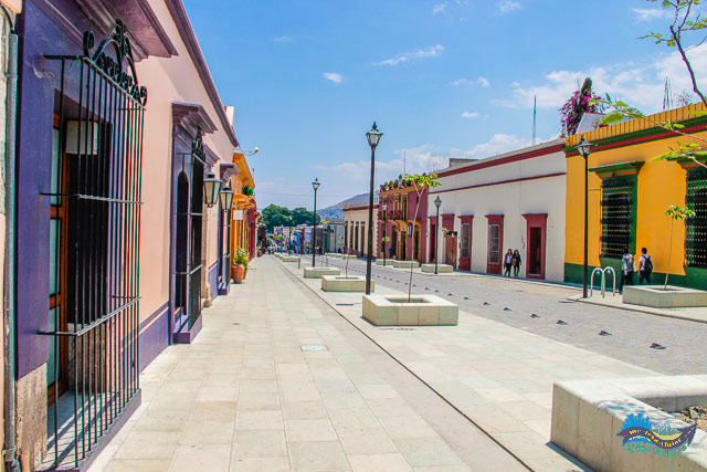 Colorido das casas de Oaxaca. 