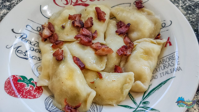 Receita de Pierogi - com bacon. 