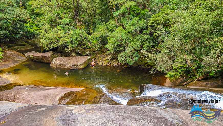 Vista superior da Cachoeira Salto do Tigre, em Matinhos no litoral do Paraná.