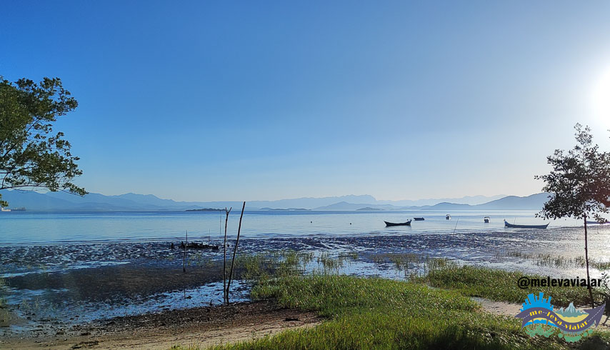Vista panoramica a partir da Ilha do Amparo, em Paranaguá, no litoral do Paraná.